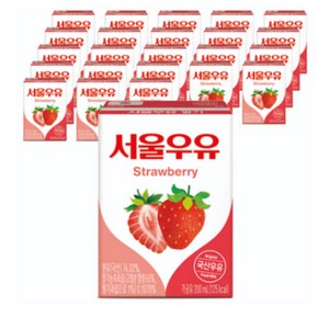 서울우유 멸균딸기우유, 200ml, 24개