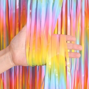 [에브리띵스마일] 파티커튼 42colos 홀로그램/새틴/파스텔/샤이니 수술 은박커튼, 홀로그램 레인보우, 5개