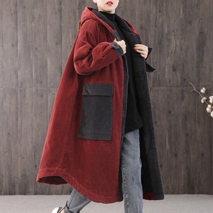 라오농 추동 코듀로이 빅포켓 면 도톰 후드 패딩 빅사이즈 하프코트+d2510LL