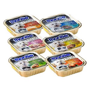 바우와우 독 Monge 몽지사각캔 5종, 16개, 골고루100g, 100g