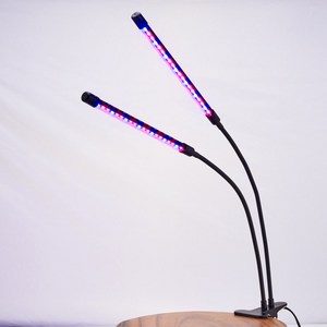 가온 홈벨리쉬 LED 식물 성장등 2구 자바라타입 식물등 식집사, 블루+레드