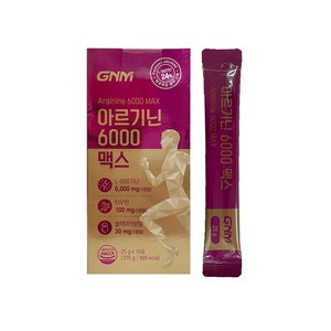 [먹기편한 젤리스틱] GNM 엘 L 아르기닌 6000 맥스 타우린 비타민C / 비타민B 블랙마카분말 오르니틴염산염, 375g, 1개