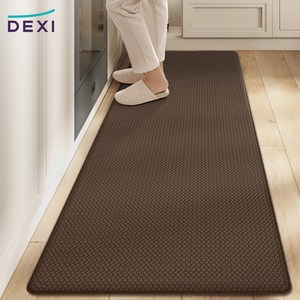 DEXI 쿠션 싱크대 방수 PVC 주방매트, 44*150cm, 갈색