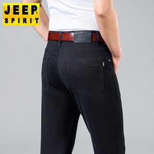 JEEP SPIRIT 지프 스피릿 청바지 남성 여름 가을 스타일 통기성 바지 비즈니스 캐주얼 느슨한 팬츠 스트레이트 탄성 중역 내마모성 얇은 남자 청바지 J8027