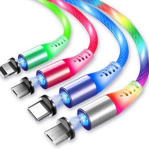 호프너 USB C타입 아이폰 안드로이드 LED 고속충전 케이블, C타입-블루, 1개