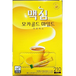 일회용 커피믹스(맥심 모카 210T), 1개, 1, 210개입, 2.52kg, 210개