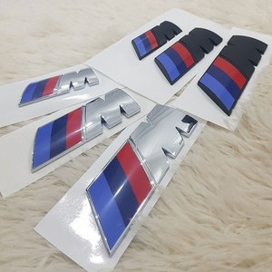 BMW M 유광 무광 레터링 엠블럼 몰딩 악세사리 스티커 튜닝 용품, 유광실버, 소형(5.3*2cm)