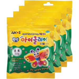 아모스 탱탱 아이클레이 파우치 2500, 초록, 50g, 4개