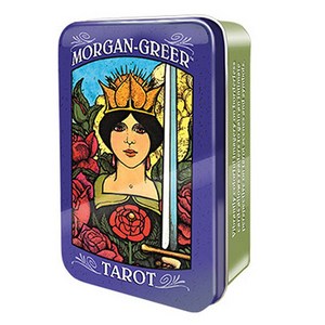 정품 모건그리어 틴케이스 한글매뉴얼 주머니 제공 Morgan Greer Tin Tarot 타로카드, 1개