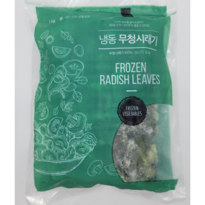 [얌얌마켓] 냉동 무청시래기 1kg (아이스박스 포함), 1개