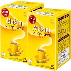 맥심 모카골드 커피믹스 360T(180T), 12g, 180개입, 2개