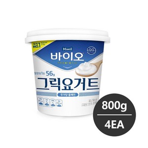 매일유업 바이오 그릭요거트 무가당 플레인 800g (냉장배송) 무배, 4개