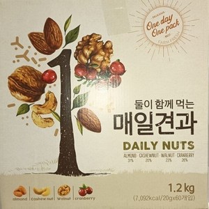 둘이 함께 먹는 매일견과 20g x 60봉, 60개