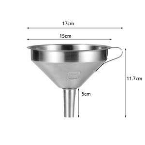 깔때기 입구 넓은 스테인리스 스틸 깔대기 + 거름망, 크다, 1개