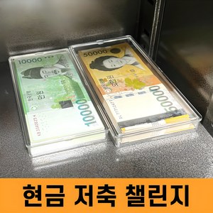 지폐 보관함 아크릴 돈통 돈정리함 현금 챌린지, 5만원 케이스(달러/엔화)