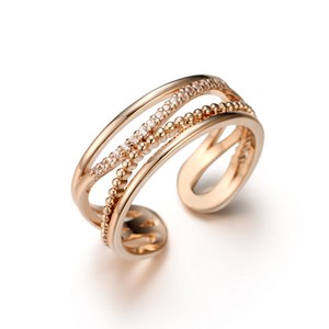 [끄란느] 14K GOLD PLATED 웨이브 심플 오픈 링 C8RB005