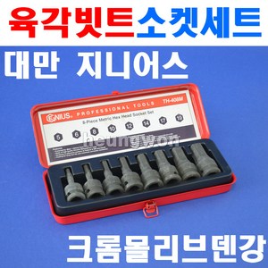 지니어스 임팩육각비트소켓세트 TH-310M 3/8SQx52mm 10종 2007690 소켓세트 소켓렌치세트 복스알 육각빗트, 1개