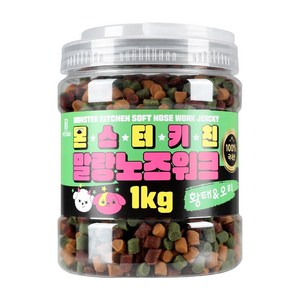 몬스터키친 말랑노즈워크 강아지 대용량 져키 국내산 간식, 1개, 1kg, 황태&오리