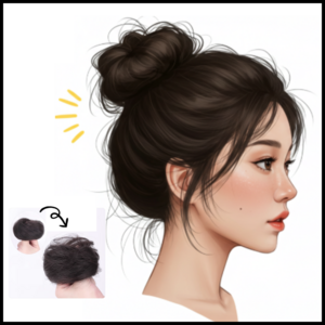 [정품] 핵폭신 볼륨 똥머리 올림머리 NEW신상, 1개, 네츄럴블랙