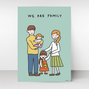 뚜뚜아트 가족 포스터 신혼집 아기방 아이방 인테리어 그림 감성 포스터, 08. We are family4