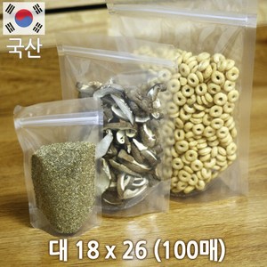 제이에스지 투명 스탠딩 지퍼백 소분 비닐백 100매, 1세트, 대(L), 100개입