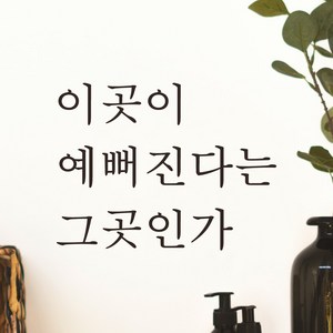 어썸투데이 예쁜 감성 문구 레터링 스티커 이곳이 예뻐진다는 그곳인가, L-059, 흰색