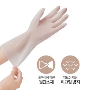 리빙킹 부드럽고 질긴 다용도 반투명 PVC 고무장갑, 10개, 1세트, 화이트, 중(M)