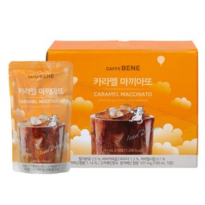 카페베네 커피 파우치 카라멜마끼아또, 190ml, 40개