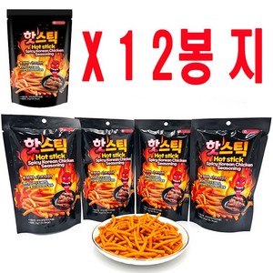 [2025.05.26 유통기한 임박상품] 핫스틱 불닭향맛 매콤한맛 미니 스낵 25g, 12개