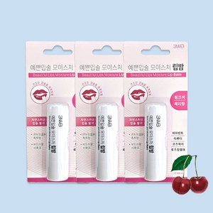 3WB 예쁜입술 모이스처 립밤 체리향, 3개, 4.5g