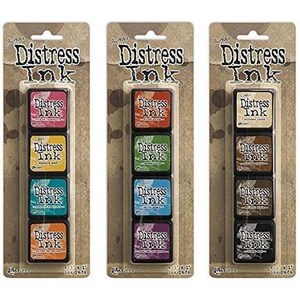 Ranger Tim Holtz Distress Mini Ink Pad Kits #1 #2 and #3 Bu 레인저 팀 홀츠 디스트레스 미니 잉크 패드 키트 #1 #2 #3 번, 1개, #2 and #3 Bundle,Ranger Tim H