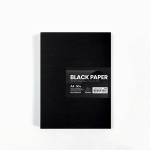 PapePhant 두꺼운 검정 종이 (Black Pape), 300g A4 50매