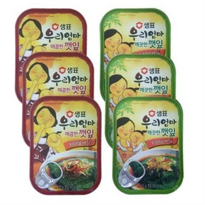 샘표 우리엄마 매콤한 깻잎 70g x 3p + 깨끗한 깻잎 70g x 3p, 2세트