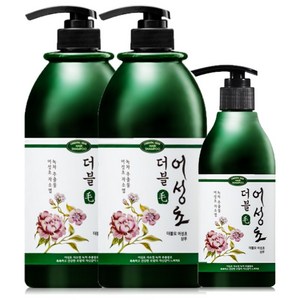 더블모 어성초 샴푸 탈모 1000ml x 2개 + 300ml 1개 추가증정, 1L