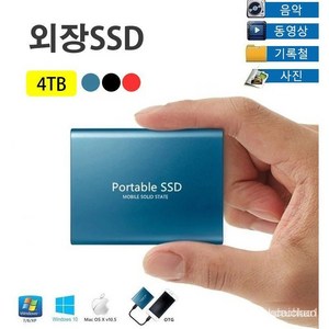 휴대식4TB 대용량 외장SSD, 레드, 4TB