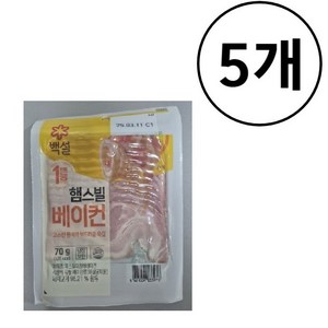 CJ제일제당 CJ제일제당 [CJ직배송] 백설 햄스빌 아침에 베이컨70G X 5개, 70g