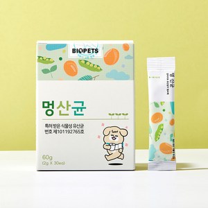 강아지 고양이 유산균 바이오펫츠 멍산균60g 30EA, 장건강/유산균, 2g, 30개