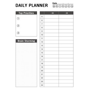 DAILY PLANNER [일론머스크 계획표] 타임박스 플래너 투두리스트 타임 트래커 A5 100매, 30분단위