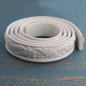 JIBAIHUO 벽 테두리 장식 DIY 시트지 액자 몰딩 접착식 거울 라인 북유럽, 30mm, 실버 (5m)