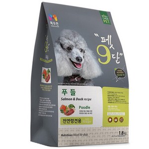 펫9단 전연령견용 푸들 기능성 사료, 오리, 1.8kg, 2개