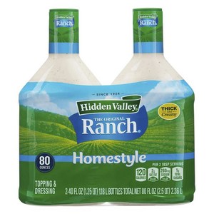 히든밸리 The Original Ranch Homestyle Topping & Dressing 2개입, 1개, 2.36L