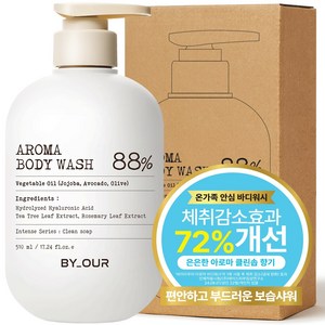 바이아우어 아로마 약산성 퍼퓸 바디워시 클린솝향, 1개, 510ml