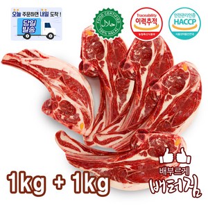 (당일출돼지) 캠핑가자! 호주 청정지역 냉동 양사각갈비 1kg+1kg+2가지 소스 (특가상품), 1개