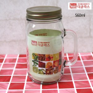 더글라스 유리핸들머그 유리병 양념병 유리머그, 560ml, 1개