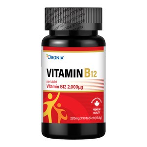 오로니아 비타민 B12 2000mcg 90캡슐, 90정, 1개