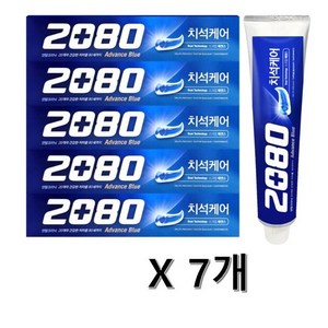 2080 치석케어 어드밴스 블루 치약 160g, 7개