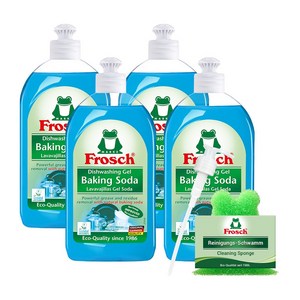 [매일 배송] 프로쉬 독일 주방세제 소다 4개 + 펌프+수세미, 500ml