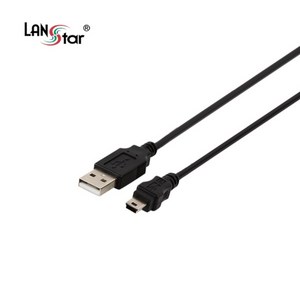 [LANStar] USB-A 2.0 to Mini 5핀 변환케이블 LS-USB-AM5P-5M [5m], 1개