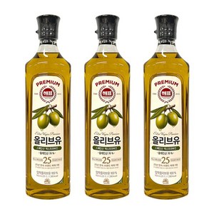 사조 해표 압착 프리미엄 올리브유, 900ml, 3개