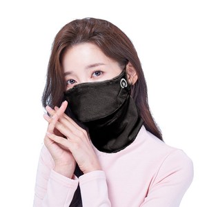 미소스 벨보아 넥워머 방한 골프마스크 여성용, 블랙, 1개